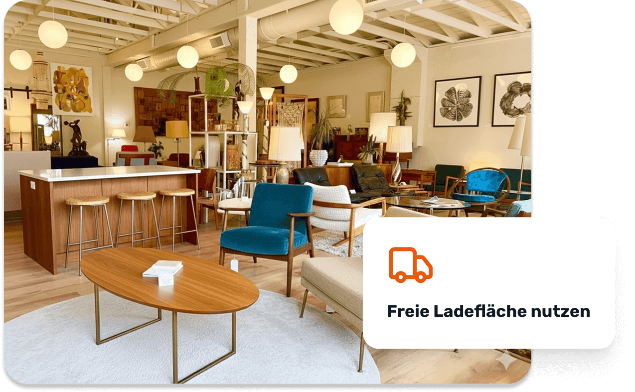 A local shop interior with furniture and spare loading capacity